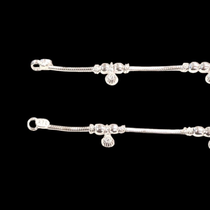 Pair of Pure Silver Anklet - 6.5 inch | Pure silver anklet for baby