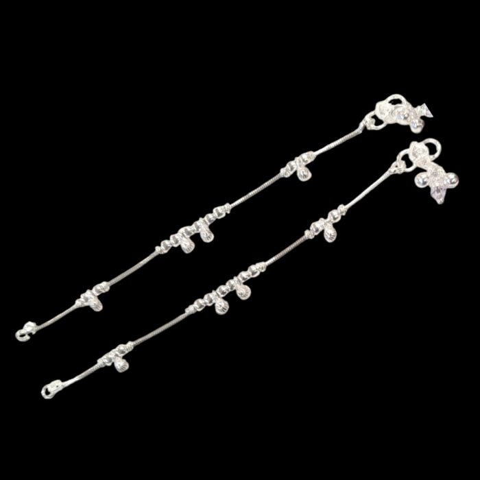Pair of Pure Silver Anklet - 6.5 inch | Pure silver anklet for baby