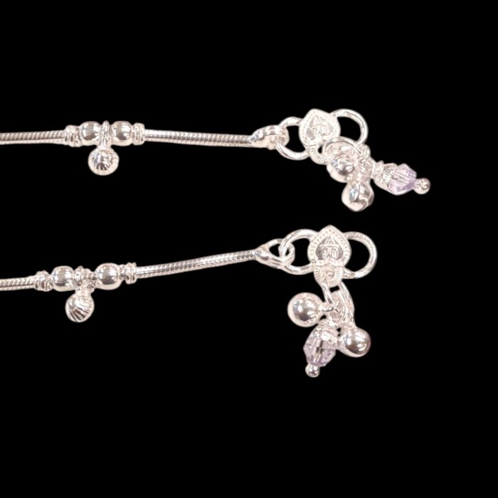 Pair of Pure Silver Anklet - 6.5 inch | Pure silver anklet for baby
