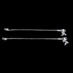 Pair of Pure Silver anklets - 7.5 inch | Great Gift Idea