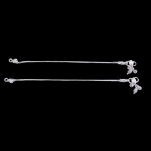 Pair of Pure Silver anklets - 7.5 inch | Great Gift Idea