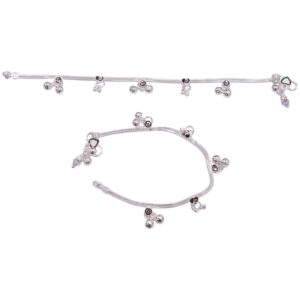 Pair of Pure Silver anklets - 7.5 inch | Anklets for Girl