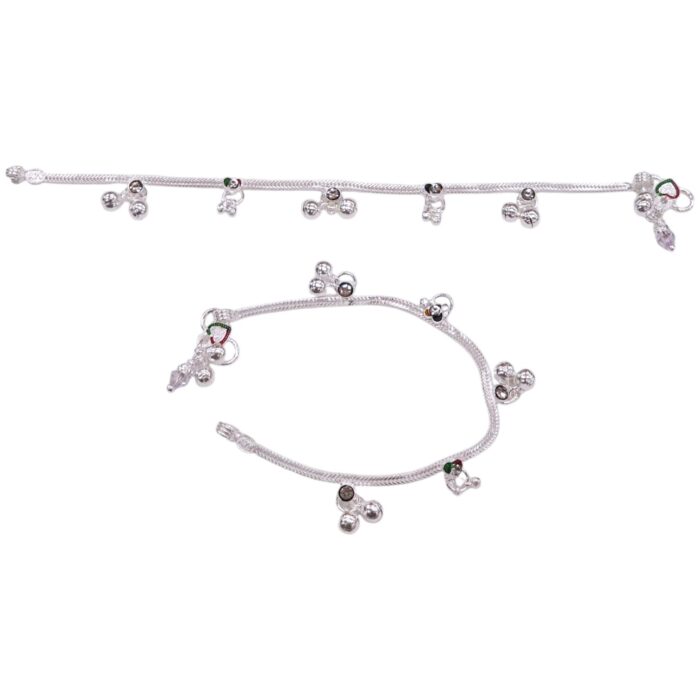 Pair of Pure Silver anklets - 7.5 inch | Anklets for Girl
