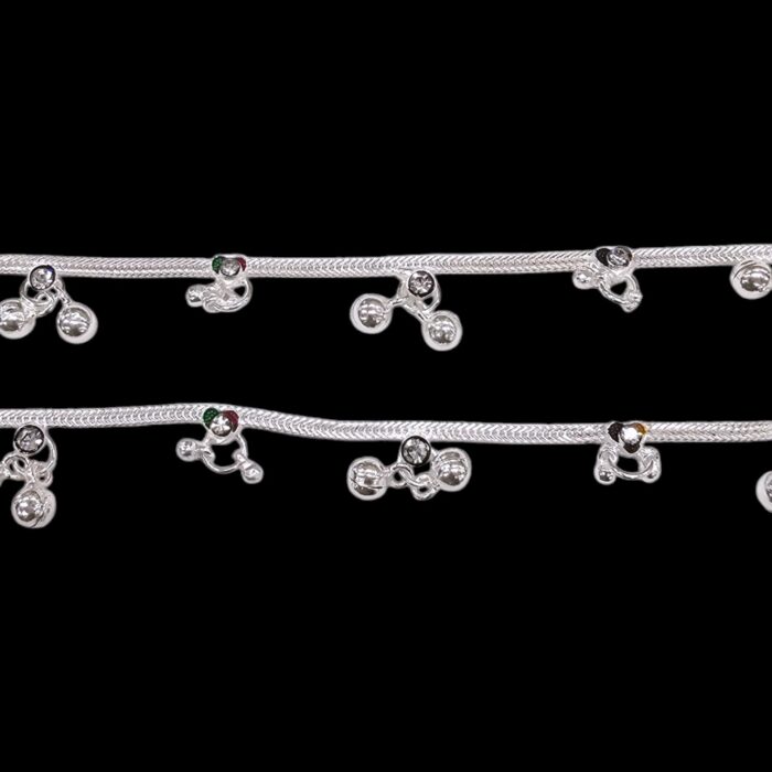 Pair of Pure Silver anklets - 7.5 inch