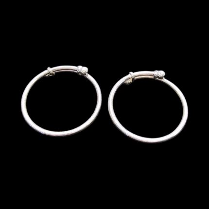 Pair of small Silver Bracelet for Baby | Adjustable size - 4.5 cm