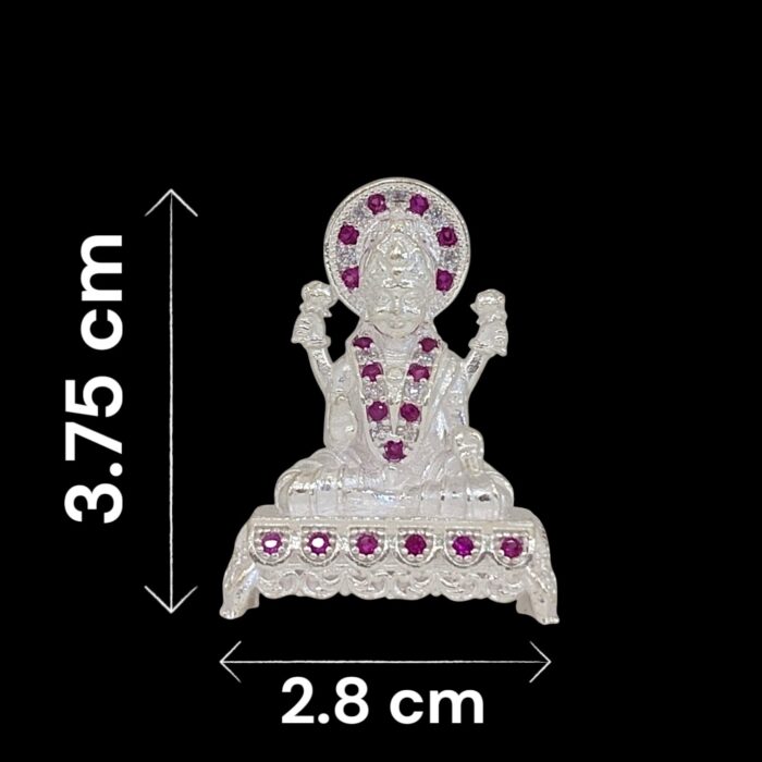 Pure Silver Lakshmi Idol - Dazzle Series with embedded stones