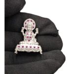 Real look and feel of the Side view of Pure silver Lakshmi Idol on throne