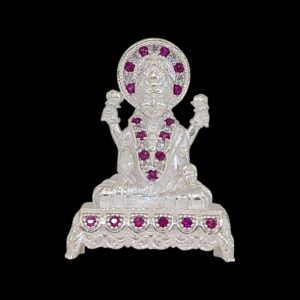 Pure Silver Lakshmi Idol - Dazzle Series with embedded stones