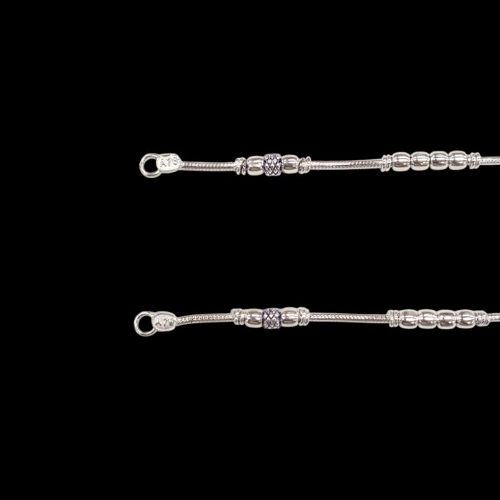 Pair of pure Silver Anklets - 5.5 inch