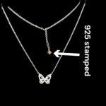 925 stamped Pure Silver Butterfly Pendant with Chain | 925 Sterling Silver Necklace