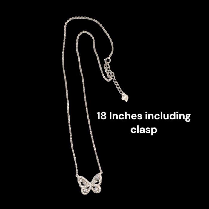 Pure Silver Butterfly Pendant with Chain | 925 Sterling Silver Necklace