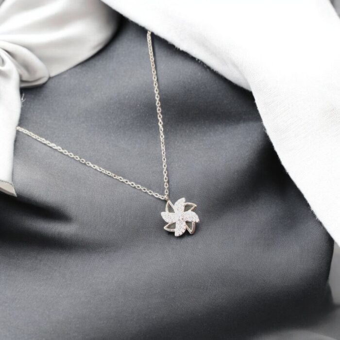 Pure Silver Pendant and Chain - Flower| 925 Sterling Silver