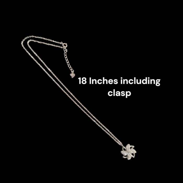 18 inch sterling Silver Pendant and Chain - Flower