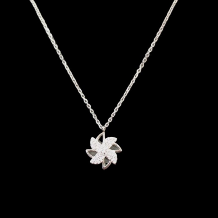 925 stamped Pure Silver Pendant and Chain - Flower