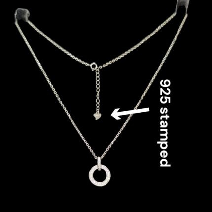 925 stamped silver chain with pendant