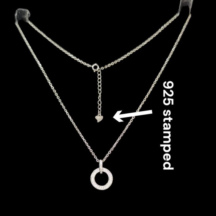 925 stamped silver chain with pendant
