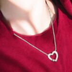 Pure Silver Open heart Pendant with Chain | 925 Sterling Silver Necklace