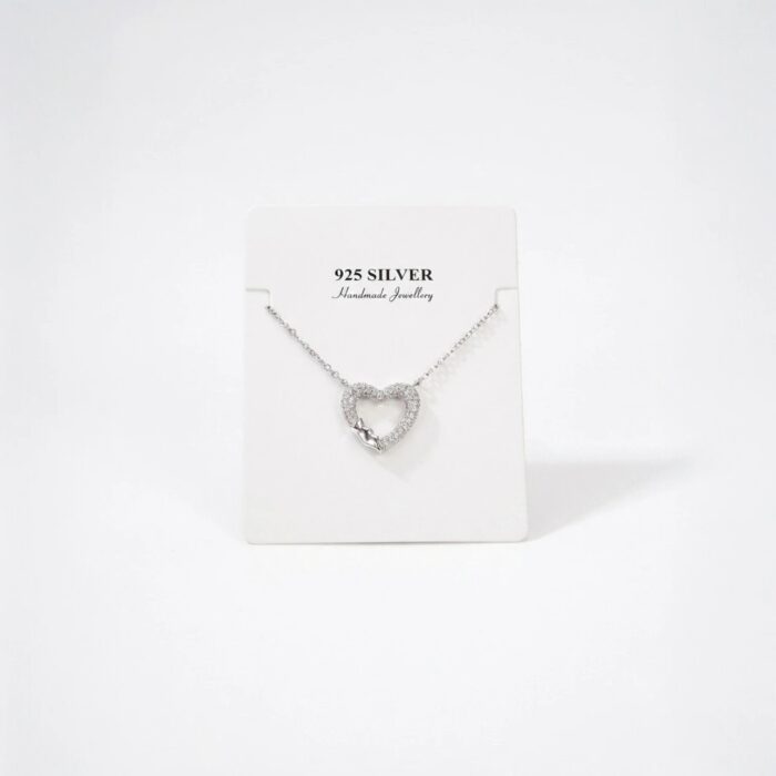 Sterling silver Necklace with embedded zirconia stones