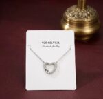Sterling silver Necklace with embedded zirconia stones