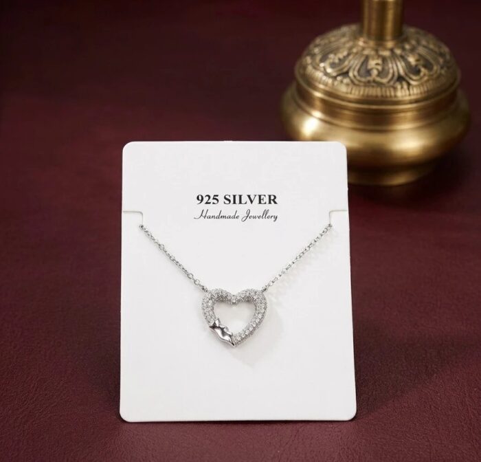 Sterling silver Necklace with embedded zirconia stones