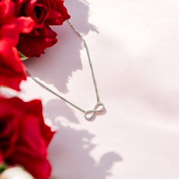 Pure Silver Infinity Pendant with Chain | 925 Sterling Silver Necklace