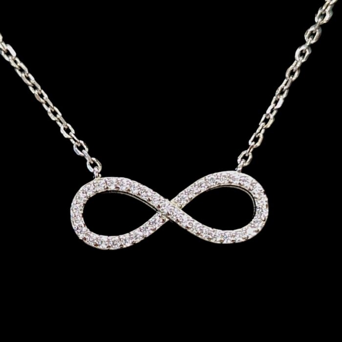Pure Silver Infinity symbol Pendant with Chain | 925 Sterling Silver Necklace