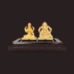 999 Pure silver Lakshmi Ganesh Idol - 24K Gold Plated