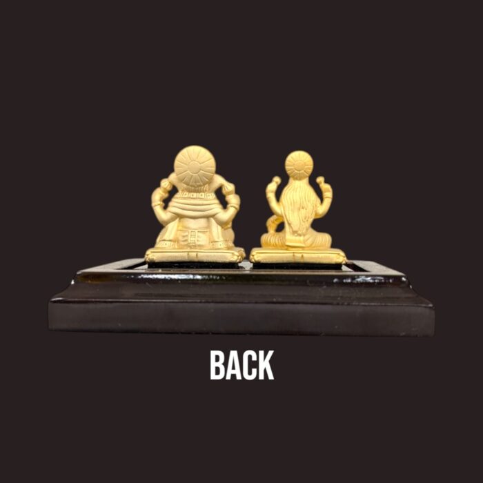 999 Pure silver Lakshmi Ganesh Idol - 24K Gold Plated