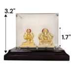 999 Pure silver Lakshmi Ganesh Idol - 24K Gold Plated