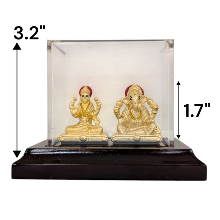 999 Pure silver Lakshmi Ganesh Idol - 24K Gold Plated