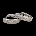 925 Sterling Silver Hoops with Zirconia Stones – 1.5cm | Ships in USA and Canada only
