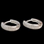 925 Sterling Silver Hoops with Zirconia Stones – 1.5cm | Ships in USA and Canada only