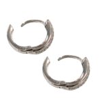 Delicate 1.5cm 925 Sterling Silver Hoop Earrings with Sparkling Zirconia Stones