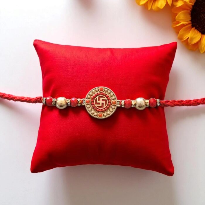 Premium Rakhi with swastik emblem