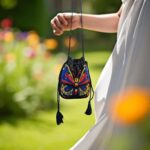 Beaded - Butterfly sling Bag - Black