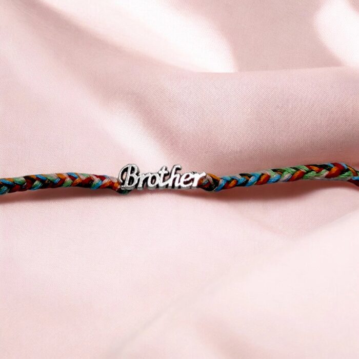 Beautiful and elegant Colorful Rakhi band with Brother emblem Beautiful and elegant Colorful Rakhi band with Brother emblem