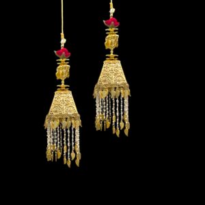 Pair of Golden Bridal Kaleera with small pearl strings
