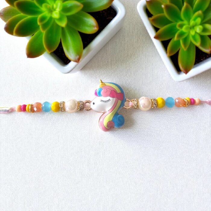 Close up of Cute Unicorn - Kids Rakhi