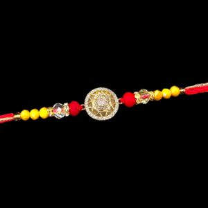Close up of the Cz stone Designer Rakhi