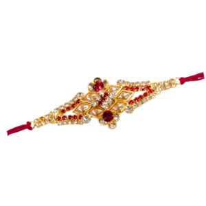 Dazzling Rakhi with gold plated cz stone