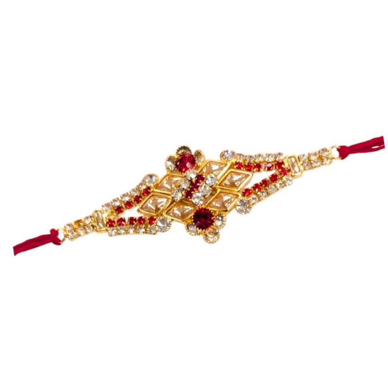 Dazzling Rakhi with gold plated cz stone