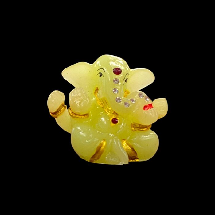 Glow in the dark Car Dashboard Ganesha Idol -Taklu with stones - Image 1