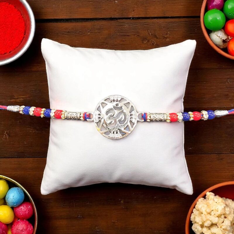 Pure Silver Rakhi - Sterling Silver Om Rakhi | Chandi ki Rakhi in Canada