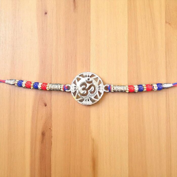 Pure Silver Rakhi - Om | Sterling Silver Om Rakhi | Chandi ki Rakhi in USA