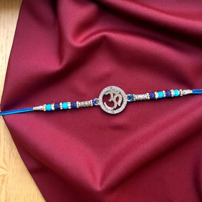 Pure Silver Rakhi - Sterling Silver Om Rakhi
