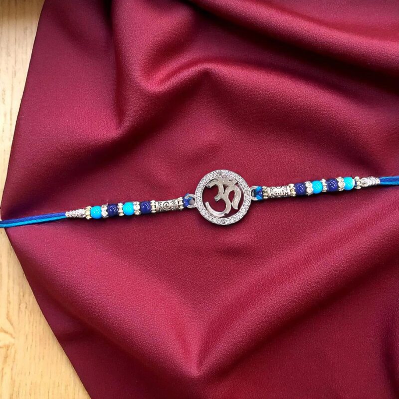 Pure Silver Rakhi - Sterling Silver Om Rakhi