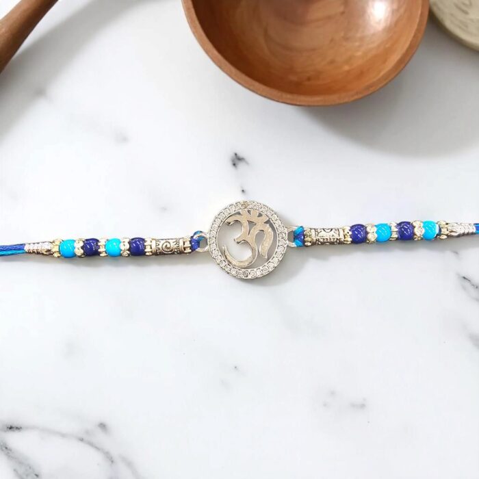 Pure Silver Rakhi - Sterling Silver Om Rakhi