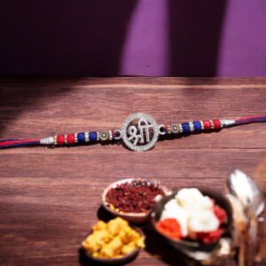 Pure Silver Rakhi with Shri Emblem | 925 Sterling Silver Rakhi in Canada/USA