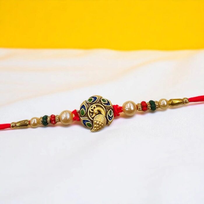 Stylish rakhi with rakhi greeting card in US/Canada Stylish rakhi with rakhi greeting card in US/Canada