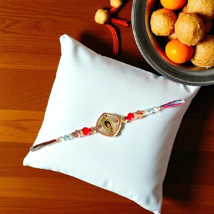 Send Rakhi to Canada : Elegant Murli Krishna Rakhi with quick shipping across USA and Canada